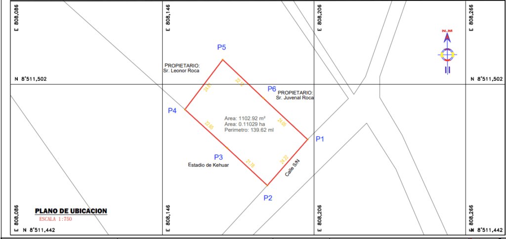 Plano de ubicación del terreno